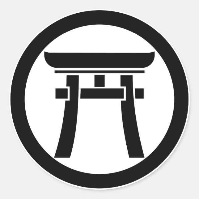 ADESIVO REDONDO 中輪に鳥居 (Frente)
