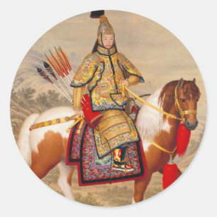 Adesivo Redondo 乾隆帝 do imperador do Qianlong de China na arm