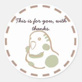 ADESIVO REDONDO 優しいインコデザインのシンプル