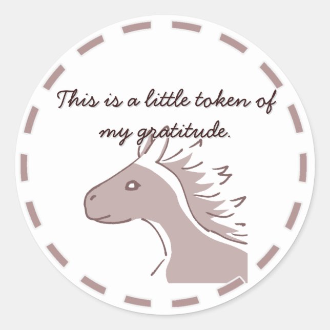 ADESIVO REDONDO 優雅な馬柄のカスタマイズ可能な (Frente)