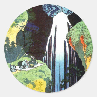 Adesivo Redondo 北 斎 Hokusai Amida Waterfall Bart