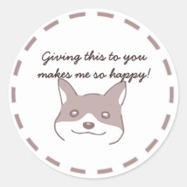 ADESIVO REDONDO 愛らしい犬柄のカスタマイズ可能な