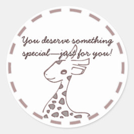 ADESIVO REDONDO 手描きキリンイラストのエレガントな