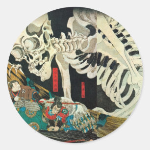 Adesivo Redondo 相馬の古内裏, esqueleto do 国芳 manipulado