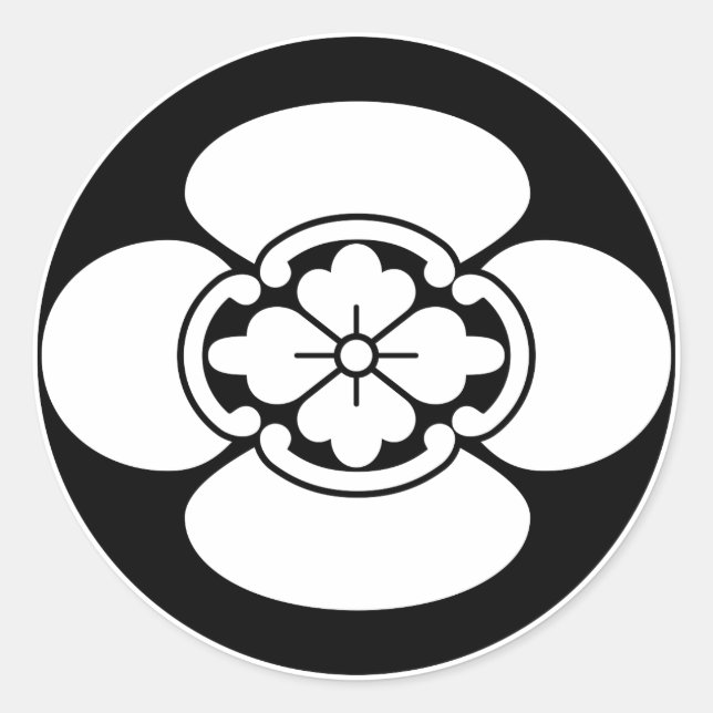 ADESIVO REDONDO 石持ち地抜き木瓜 (Frente)