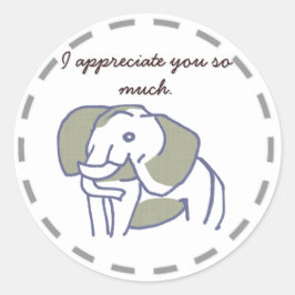 ADESIVO REDONDO 穏やかな象デザインのフェミニン