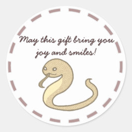 ADESIVO REDONDO 蛇のやすらぎと感謝を伝えるカスタムメッセージ