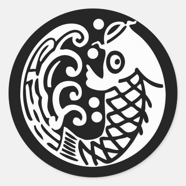 ADESIVO REDONDO 鯉に波 (Frente)