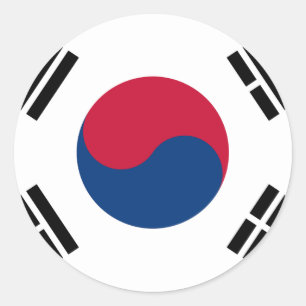 Adesivo Redondo 대한민국 de Coreia do Sul da bandeira