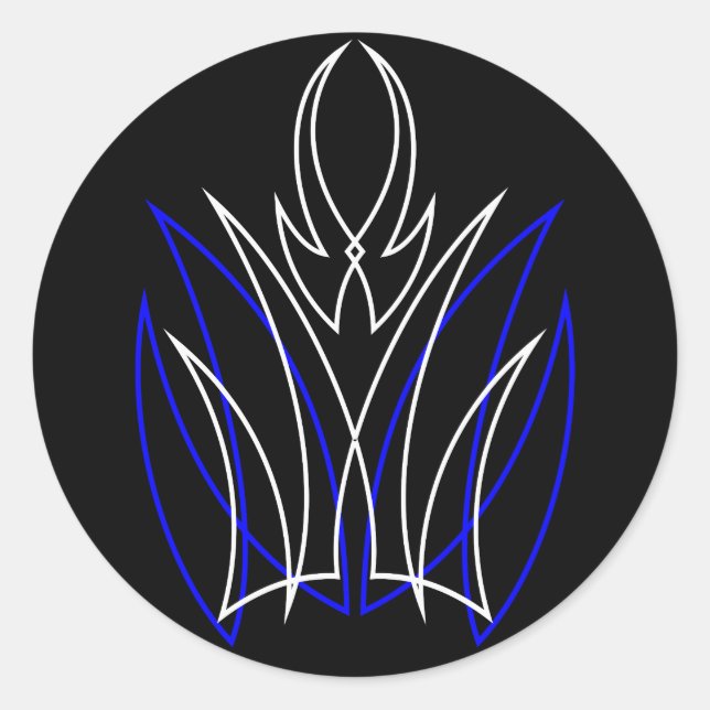 Adesivo Redondo 0001 Pinstripe Azul-Blanco (Frente)