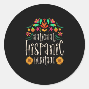 Adesivo Redondo 03.Patrimônio nacional hispânico Mês todos os p