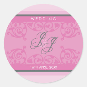 Adesivo Redondo 070 Jenny+Justin :: MONOGRAMMED STICKER :: curls 2