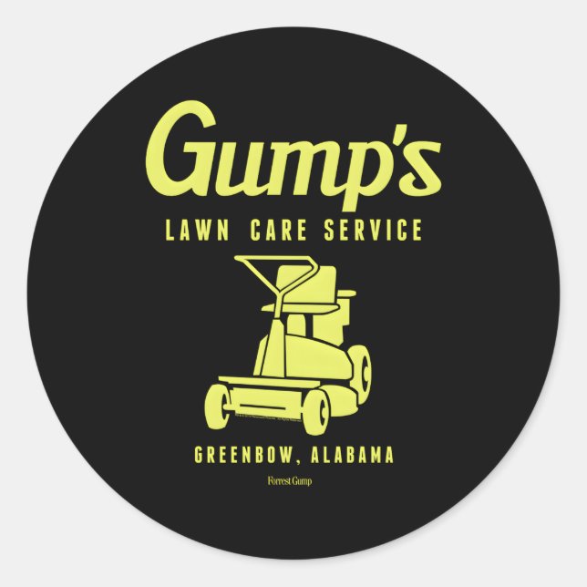 Adesivo Redondo 088371 Forrest Gump Lawn Care Service (Frente)
