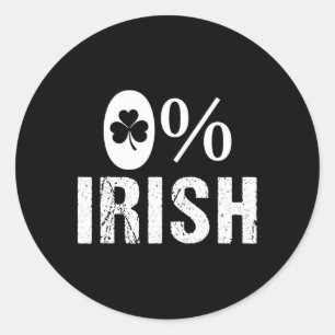 Adesivo Redondo 0% Irlandês Dia de São Patrício Trevo Família Gr
