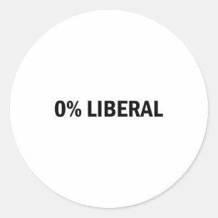 Adesivo Redondo 0% Liberal 0 Porcento Liberal Conservador Engraçad