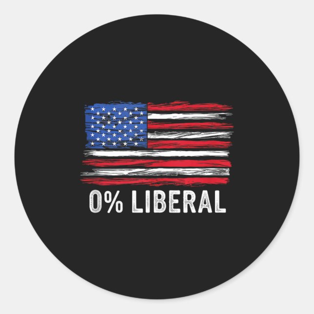 Adesivo Redondo 0% Liberal Zero Percent Anti Liberal Republican Ta (Frente)