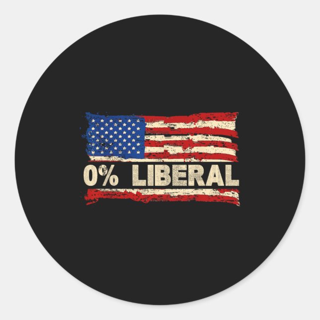 Adesivo Redondo 0% Liberal Zero Percent Liberal Republican Flag  (Frente)