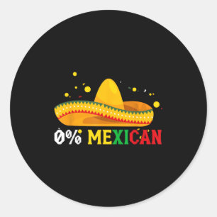 Adesivo Redondo 0% mexicano engraçado cinco de maio festa chapéu h