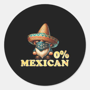 Adesivo Redondo 0% Mexicanos Cinco De Mayo Fiesta Sombrero E Musta