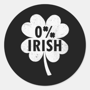 Adesivo Redondo 0% Trevo Irlandês Feliz Amuleto da Sorte St Patric
