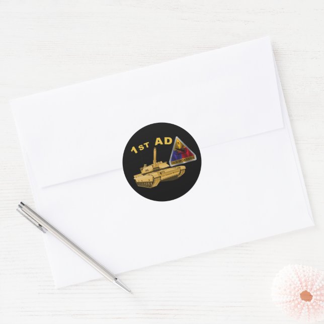 Adesivo Redondo 1ª Divisão Blindada “Old Ironsides” (Envelope)