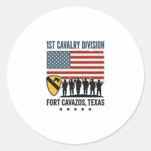 Adesivo Redondo 1ª Divisão de Cavalaria Fort Hood Camisa Militar V