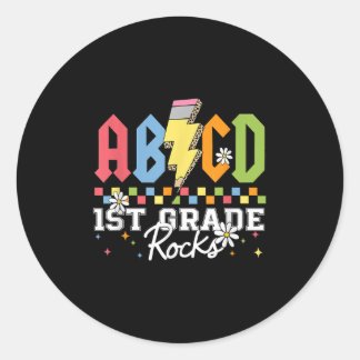 Adesivo Redondo 1º ano é demais ABCD De Volta à Escola Camiseta Di