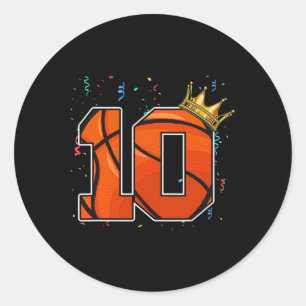 Adesivo Redondo 10º aniversário Bysketbyll Grande Número 10 anos