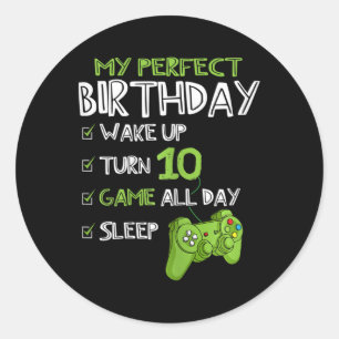 Adesivo Redondo 10º Aniversário Gaming Perfeito Gamer Gi, 10 Anos
