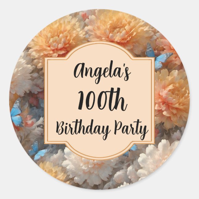 Adesivo Redondo 100ª Festa de aniversário (Frente)