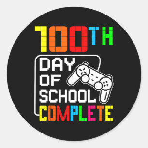 Adesivo Redondo 100º Dia da Escola Concluída Estudantes De Jogo De