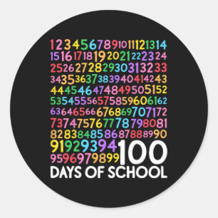 Adesivo Redondo 100º Dia De Aula Professor Crianças 100 Dias Matem