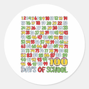 Adesivo Redondo 100º Dia De Camisa Escolar 100 Dias De Matemática