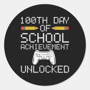 Adesivo Redondo 100º Dia De Conquista Escolar Jogadores Bloqueados