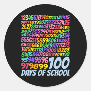 Adesivo Redondo 100º Dia de Professores Crianças 100 Dias de Matem