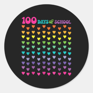 Adesivo Redondo 100º Dia de Professores Crianças 100 Dias de Matem