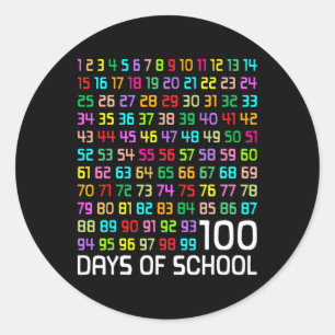 Adesivo Redondo 100º Dia de Professores Crianças 100 Dias de Matem
