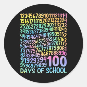 Adesivo Redondo 100º Dia de Professores Crianças 100 Dias de Matem