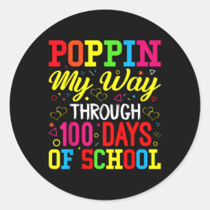 Adesivo Redondo 100º Dias de escola me atrapalhando por 100 Dias O