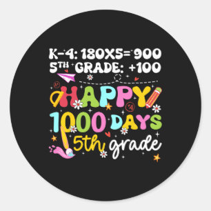 Adesivo Redondo 1000 Dias Mais Inteligente Quinta Série Professor 