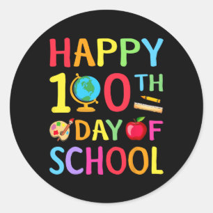 Adesivo Redondo 100.º Dia Da Escola 100 Dias De Professora Stu