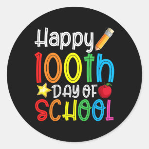 Adesivo Redondo 100.º Dia Da Escola 100 Dias De Professora Stu