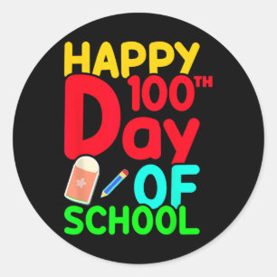 Adesivo Redondo 100.º Dia Da Escola 100 Dias Estudantes Gi