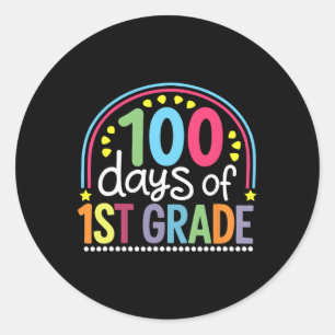Adesivo Redondo 100.º Dia Da Escola 1rua Grau 100 Dias Mais Inteli