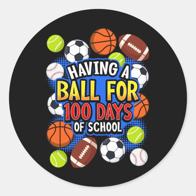 Adesivo Redondo 100. º Dia De Espetáculos De Espetáculo Da Escola (Frente)