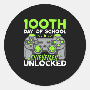 Adesivo Redondo 100.º Dia De Jogos Escolares 100 Dias Mais Intelig