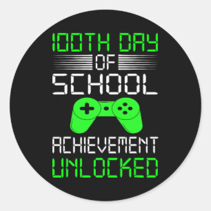 Adesivo Redondo 100. º dia de Videos games escolares 10