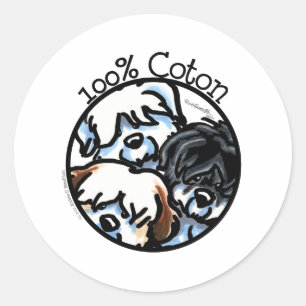 Adesivo Redondo 100% Algodão de Tulear
