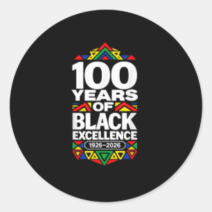 Adesivo Redondo 100 anos de excelência negra centenário preto
