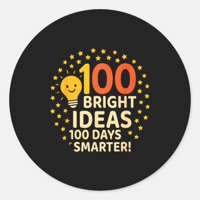 Adesivo Redondo 100 Bright Ideas 100 Days Smarter Design, 100 Days (Frente)